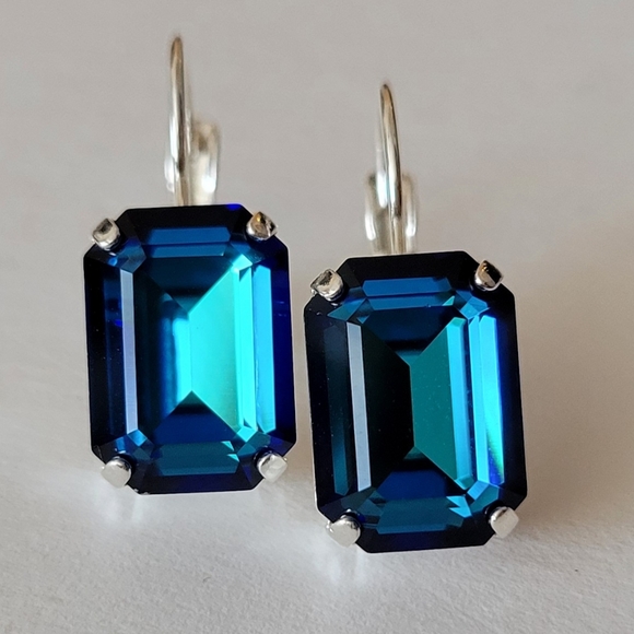 Austrian Crystal Earrings in Silver - Picture 3 of 10